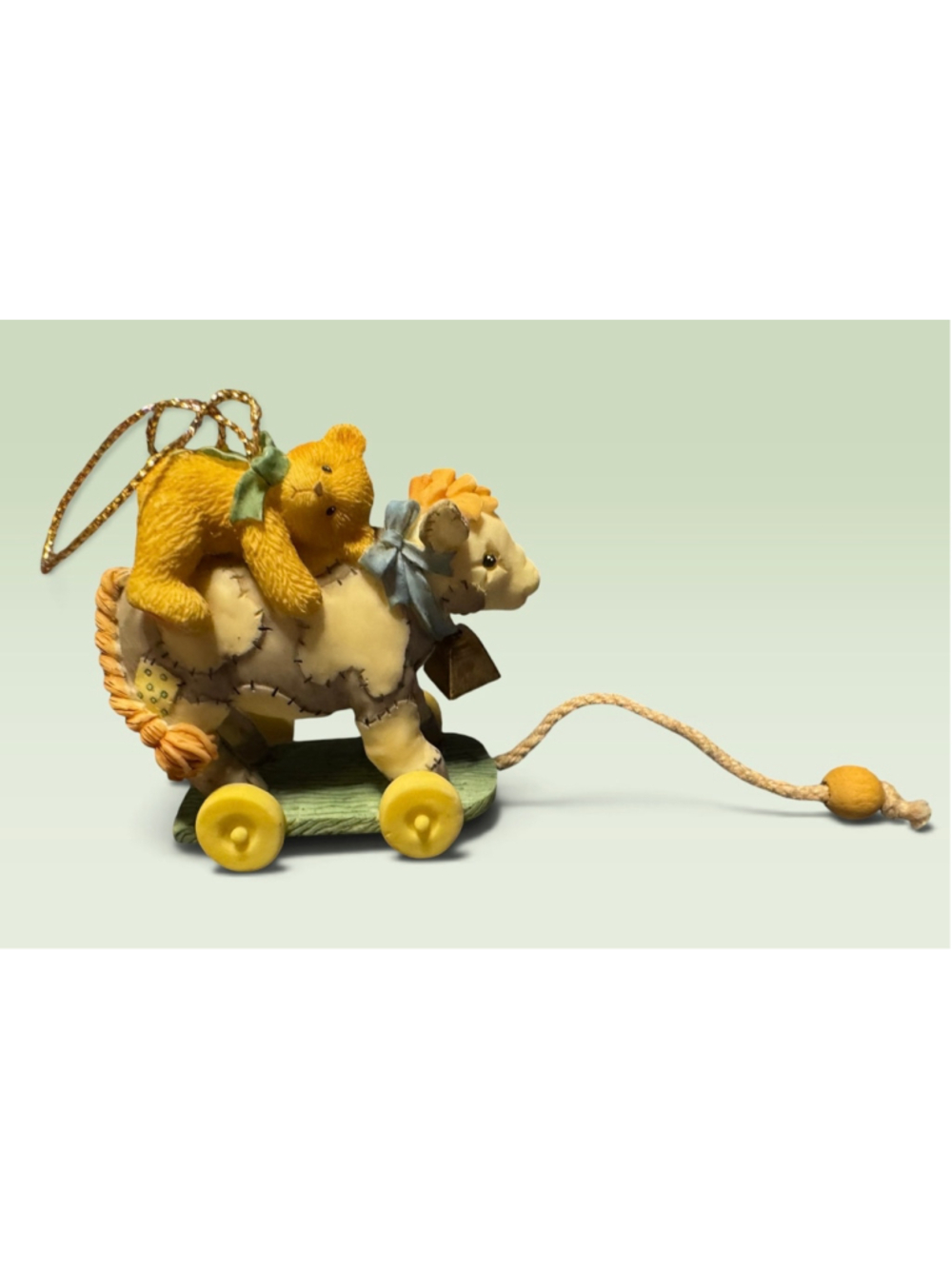 Cherished Teddies Cow with Teddie Hanging Ornament Antique Toy #707120 - Picture 5 of 7